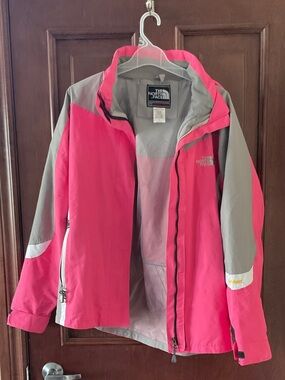 The North Face Pink and Light Gray Outdoor Shell Jacket